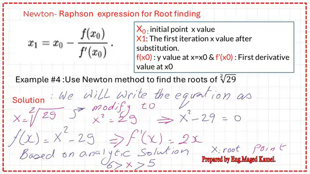 Newton-Raphson equation for root finding-solved problem#4