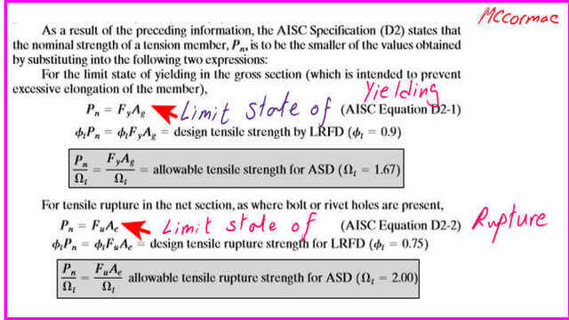 2-limit- states-for tension Tension design strength formulas for tension members.