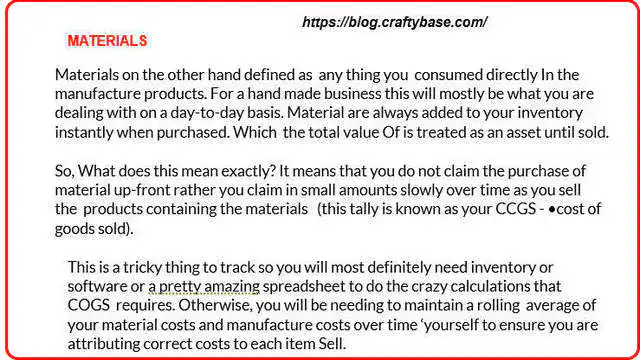 Page 7- post 9a- economy. Materials are assets until sold.