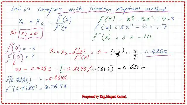 Resolve problem #8 by the Newton method.