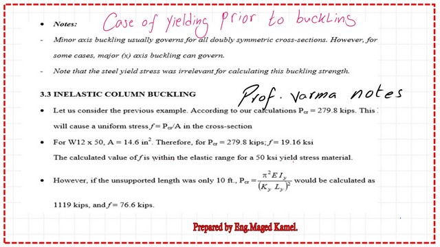 lectures of prof varma for yielding prior to buckling.