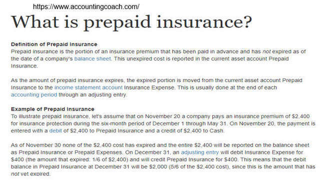 Prepaid insurance