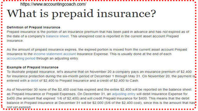 Prepaid insurance