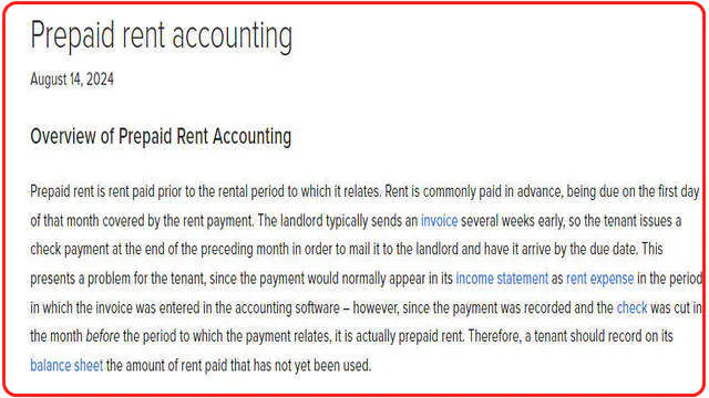 What is prepaid rent accounting?