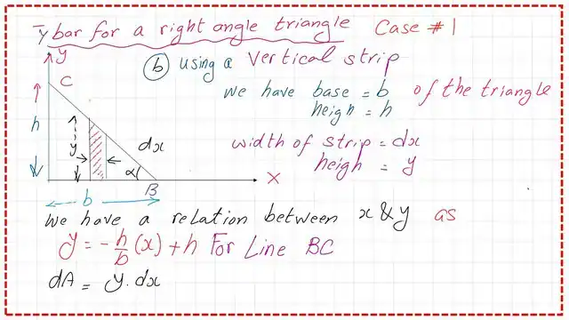 page-1-post-3a-moment-of-area How to estimate y bar for a right angle- case-1 by using a vertical strip?