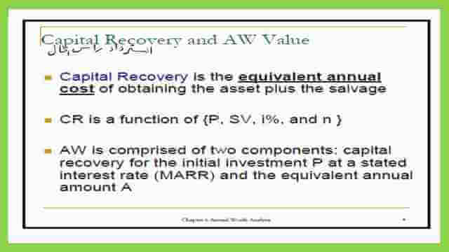Capital recovery and annual worth.