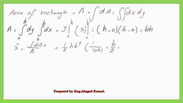 The value of x bar for a rectangle.