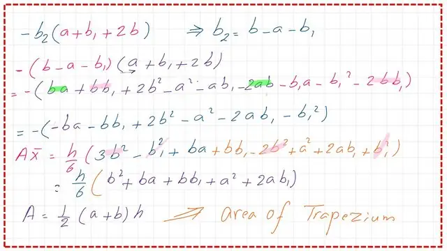 Detailed estimate for the First moment of area about Y-axis.