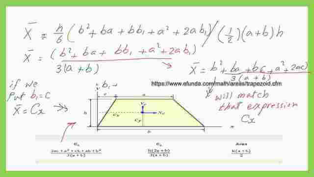 X- bar value for a Trapezium.