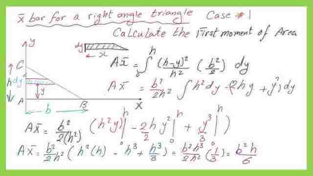 The final value of the first moment of the area of a triangle case -1.