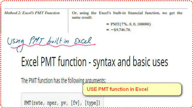 5-use-excel-PMT Solve For A value for uniform series deposits, use the excel function PMT.