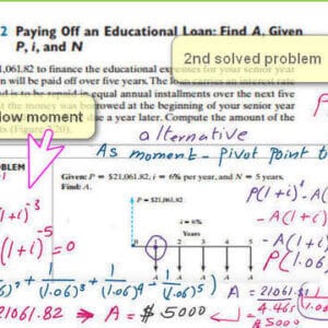 The second solved problem 2-12, find the deposit value for uniform series, use cash flow moment-use another pivot point at t=1.