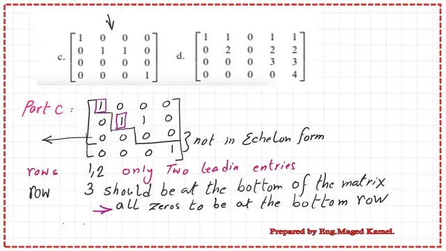 Practice problem -part C-reduced echelon form.