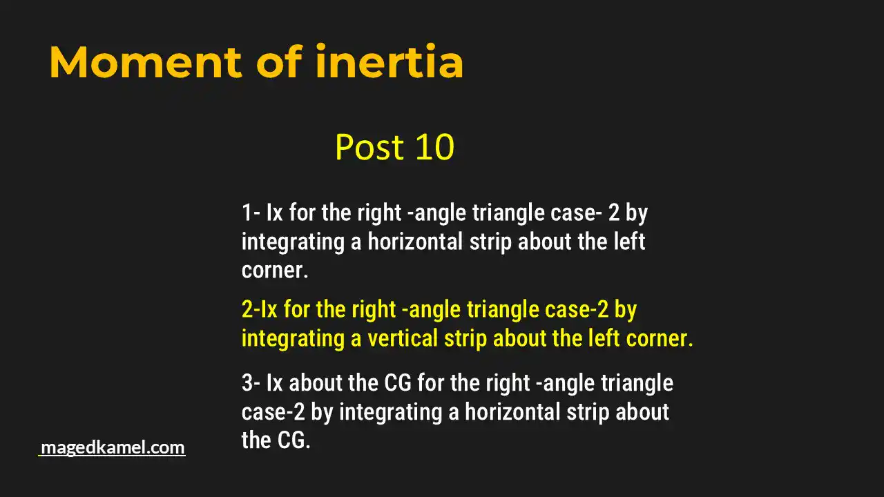 Brief data for post-10-inertia-Ix value for right-angle case-2.