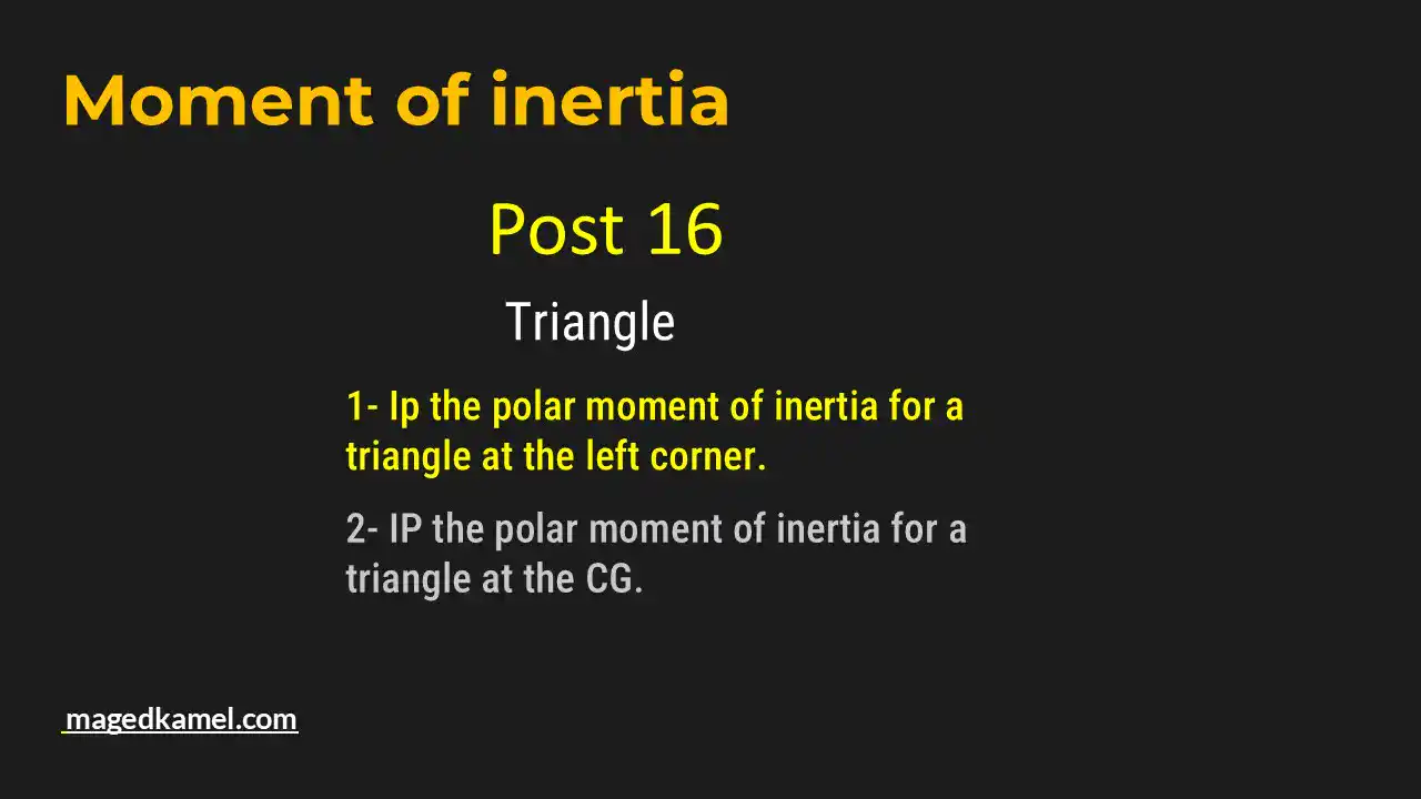 Find the polar moment of inertia for a triangle