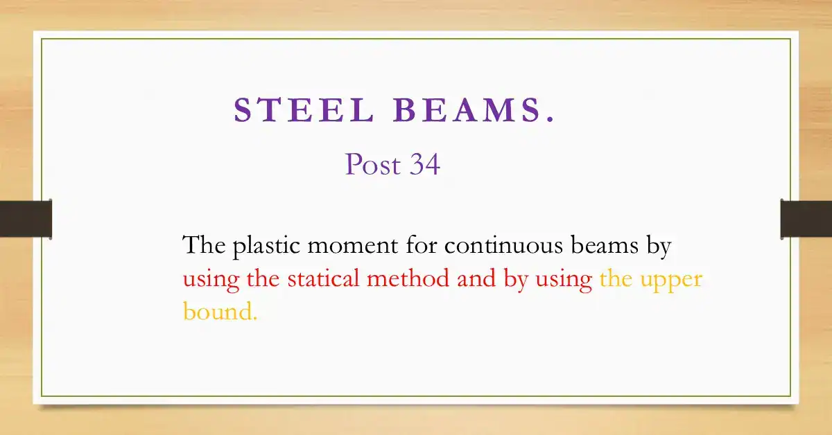 Brief description -post 34 -steel beam-plastic moment for continuous beam