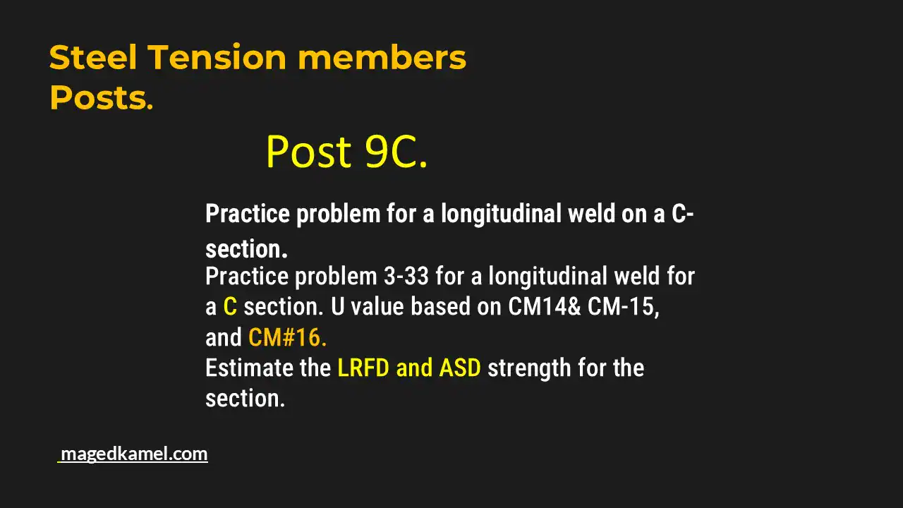 Brief data for post-9c- tension post