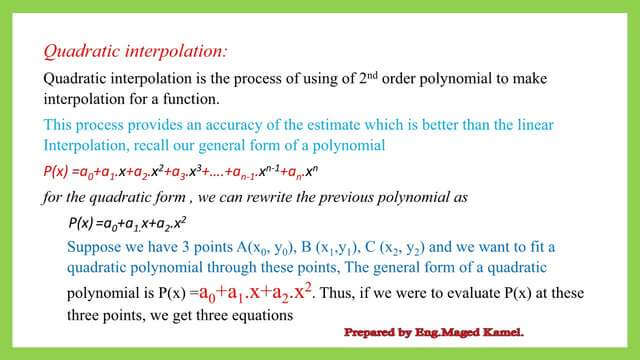 Introduction to quadratic interpolation.
