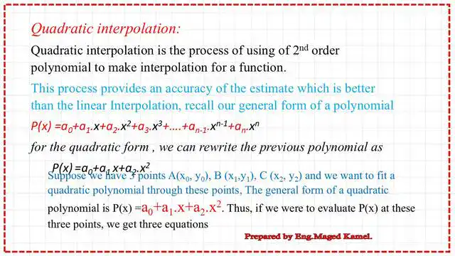 Introduction to quadratic interpolation.