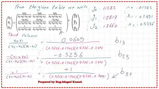 The value of the third column of B matrix.