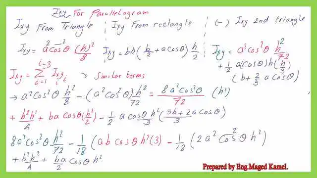The sum of product of inertias for the shapes.