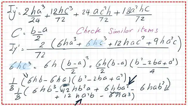 page 5-Moment of inertia Iy' calculations Moment of inertia Iy' calculations