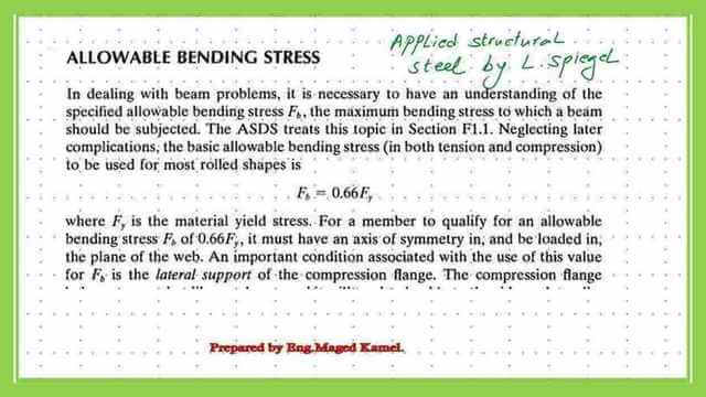 The relation between elastic section and Working moment for compact and non-compact sections