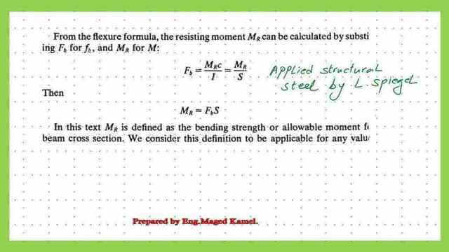 Allowable stress relation with the moment