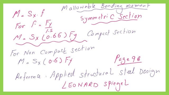 The Moment stress relationship in case of compact or non compact section.