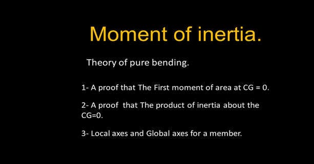 In the case of pure bending- The first moment of area equals zero.
