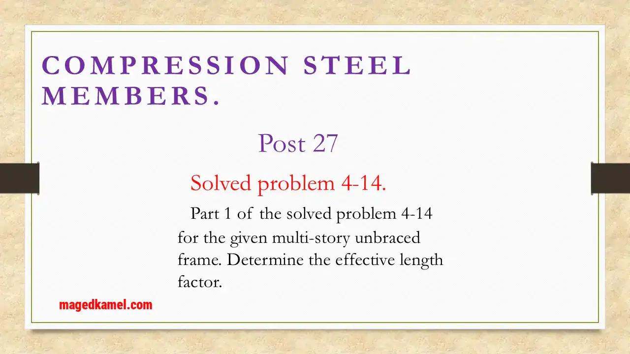 Solved problem 4-14-effective length factor-Part 1