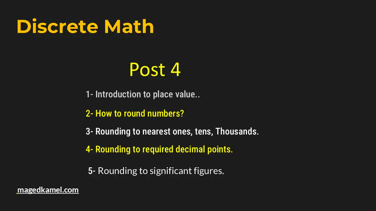 Different subjects are include, How to round numbers?