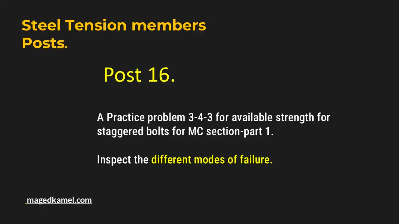 Brief data for post-16- tension post