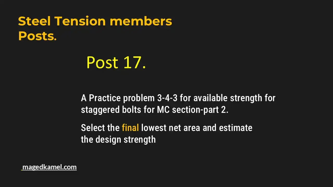 Brief data for post-17- tension post