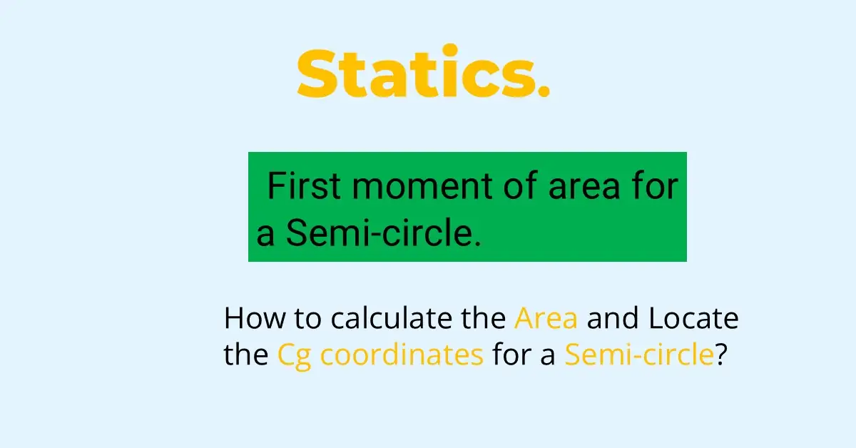 What is the first moment of area for a semi-circle?