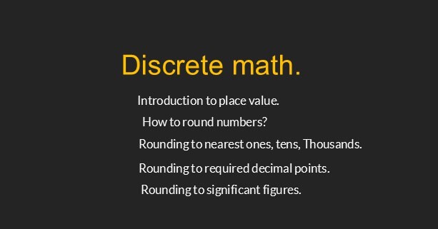 Different subjects are include, How to round numbers?