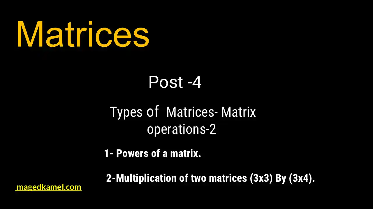 Post-4-matrix-Matrix operations part 2-Powers of a matrix.