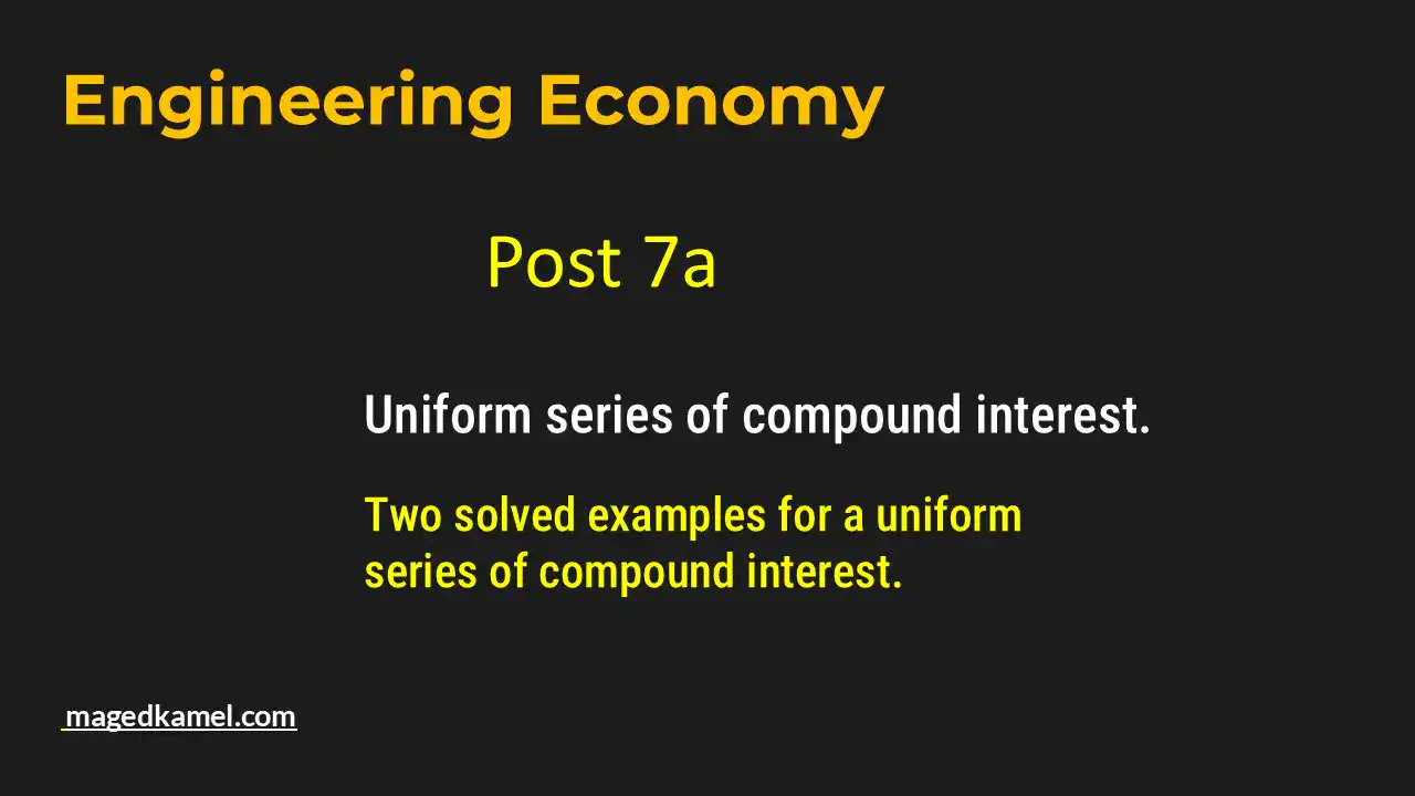 Solved problems for uniform series of compound interest.