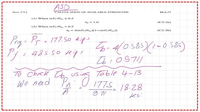 Estimate the stiffness reduction factor for the ASD design