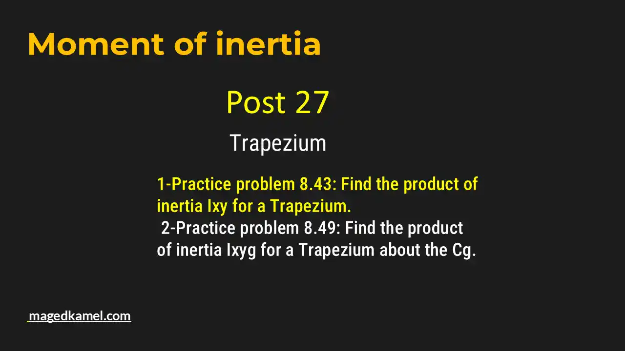 Two Practice problems for Ixy for trapezium