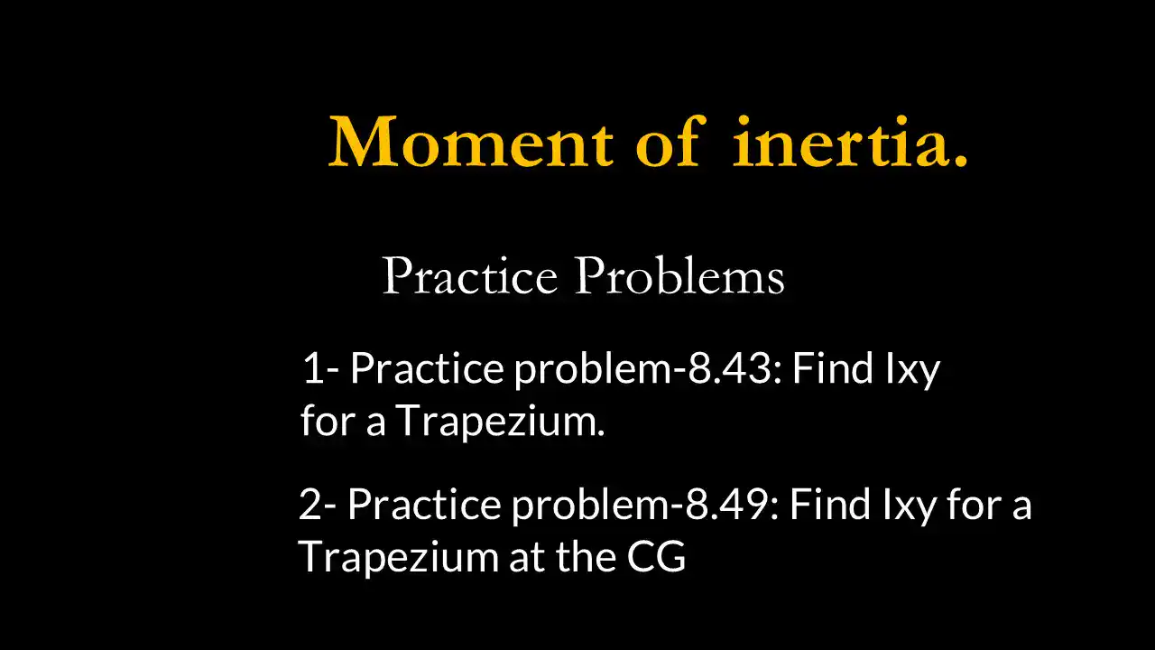 Two Practice problems for Ixy for trapezium
