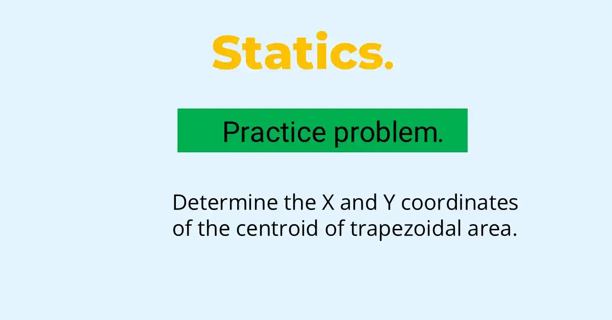 Practice problem for the x and y coordinates of the centroid for a Trapezoid.
