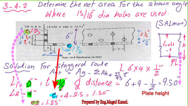 pict 2- post-5-tension Two solved problems, the first solved problem 3-4-2-determine the net area for a given angle