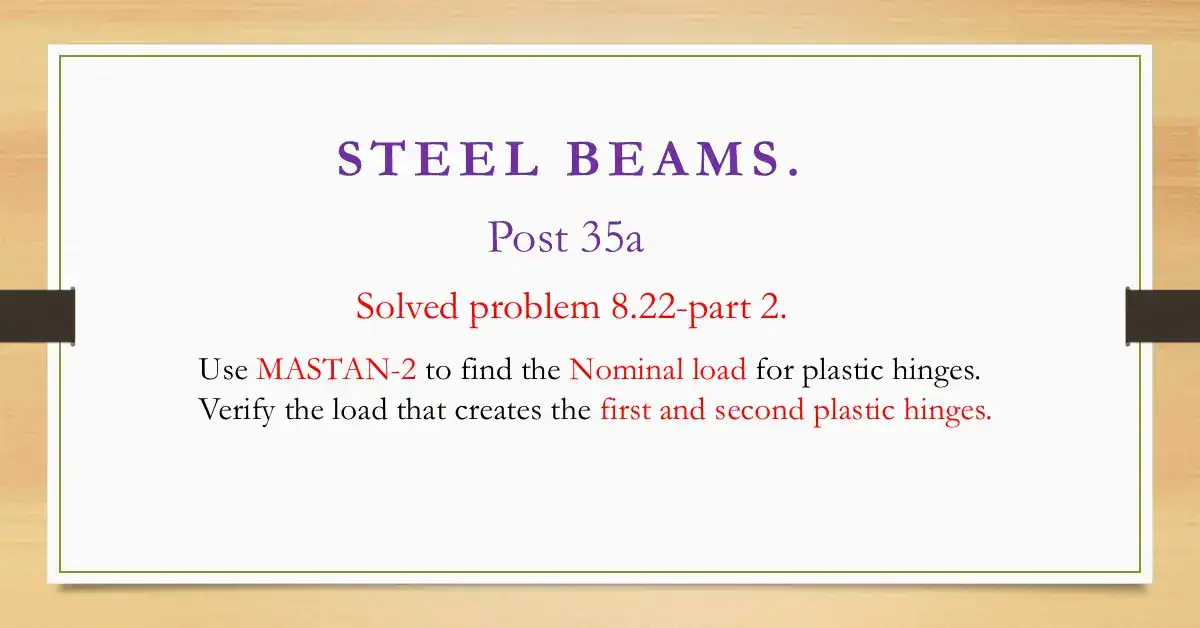 A solved problem 8-22- Verify the nominal load by MASTAN 2