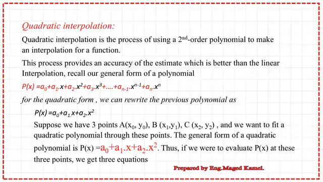 Introduction to quadratic interpolation
