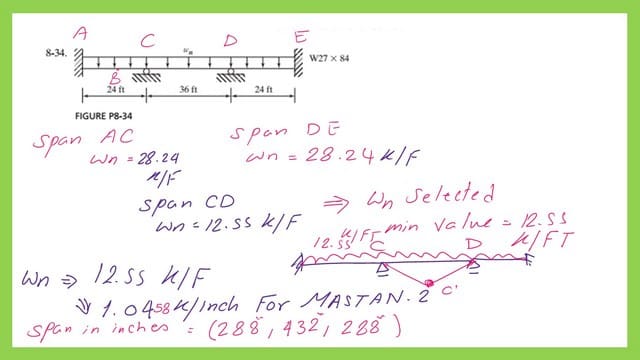 pict-7-post 37a- steel beam The final selected Wn value.