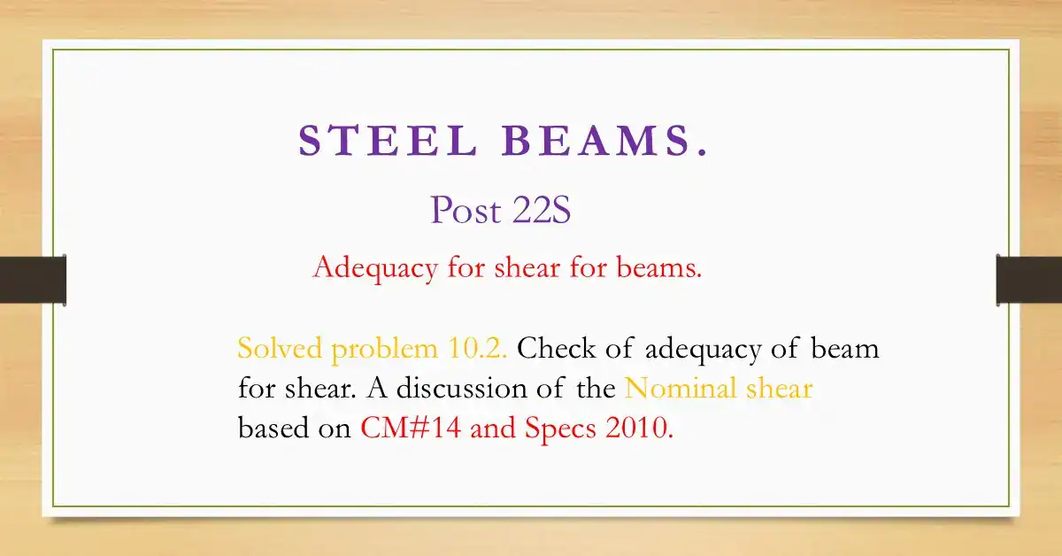 The content of post 22 for shear-Solved problem 10.2-CM#14.