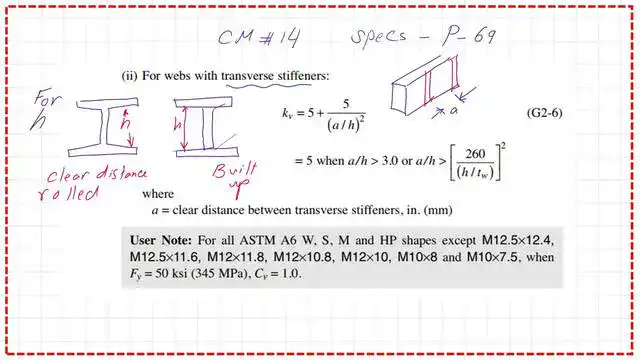 Pict13-post 22s-steel beam Kc value for the case of stiffened web.
