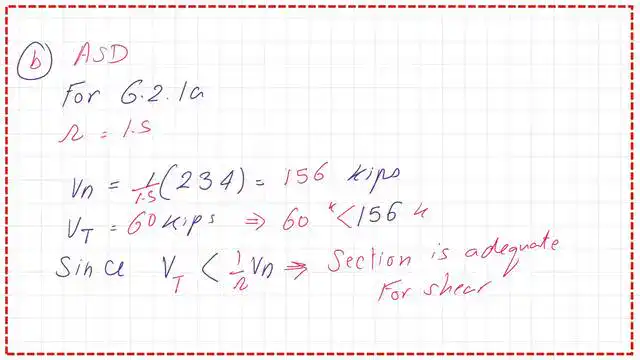 Pict 8-post 22s-steel beam The factored nominal shear strength.
