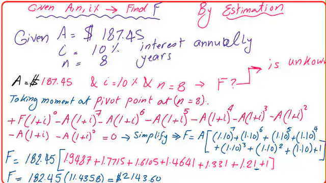 Use cash flow moment to get F value.